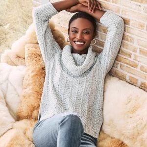 Silver cowl neck sweater